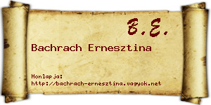 Bachrach Ernesztina névjegykártya