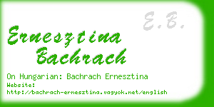 ernesztina bachrach business card